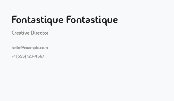 Fontastique Fontastique Business Card