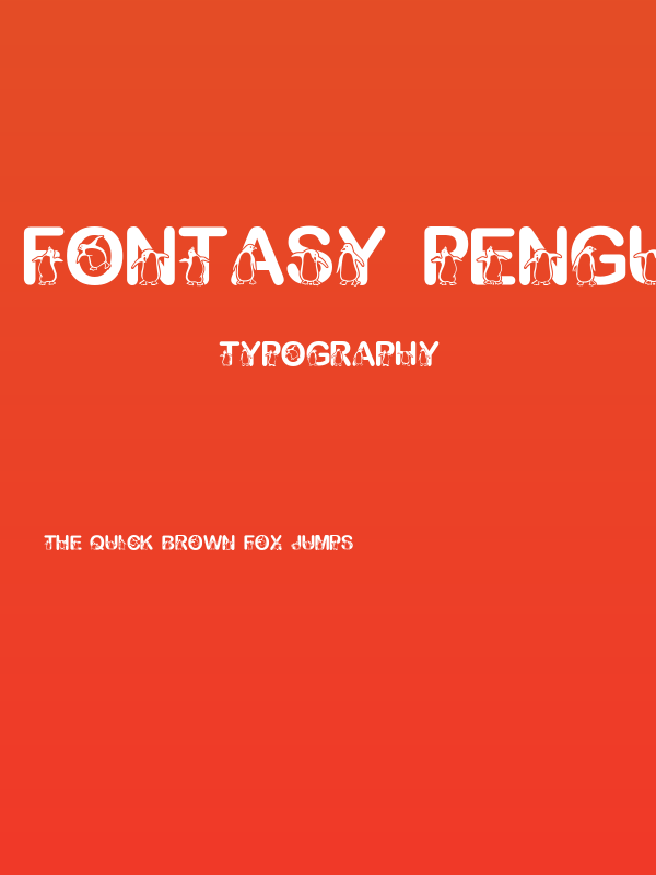 Fontasy Penguin Poster