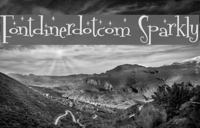 Fontdinerdotcom Sparkly Schriftart examples