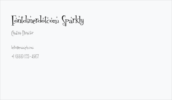 Fontdinerdotcom Sparkly Business Card