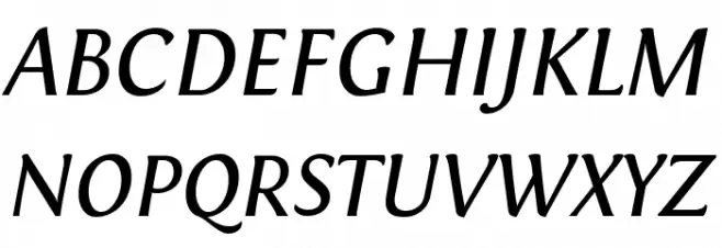 Fontin Italic Schriftart Groß