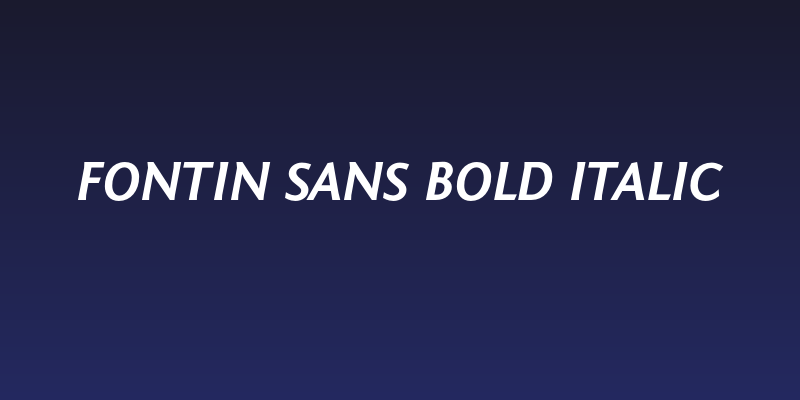 Fontin Sans Bold Italic Social Header