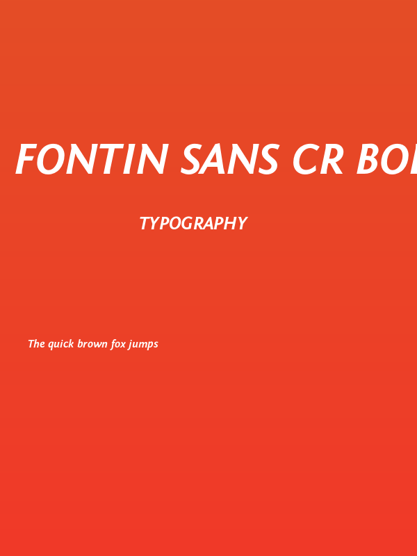 Fontin Sans CR Bold Italic Poster