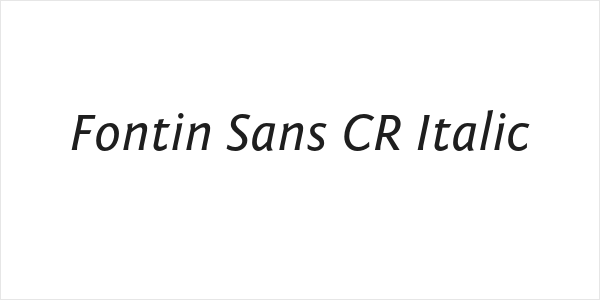 Fontin Sans CR Italic Logo