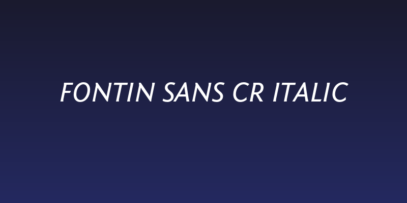 Fontin Sans CR Italic Social Header