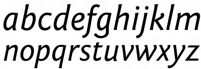 Fontin Sans CR Italic Caratteri MINUSCOLO