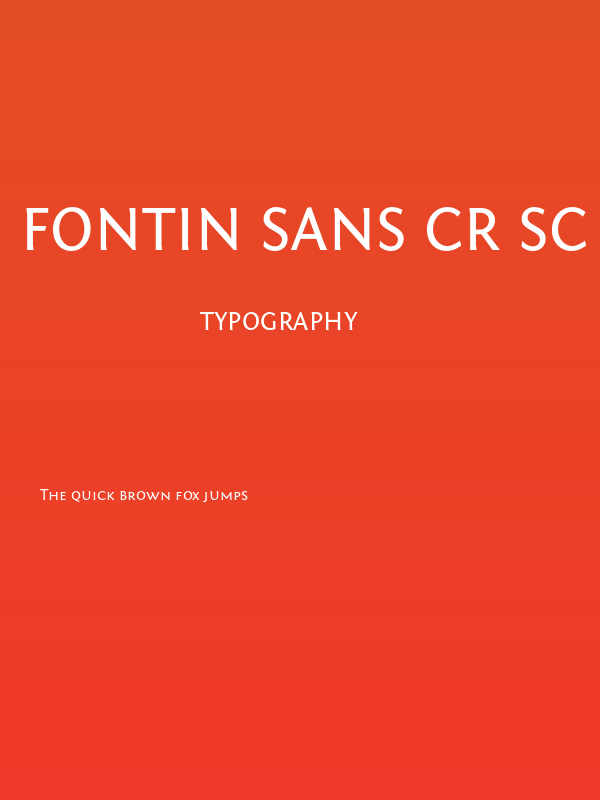 Fontin Sans CR SC Poster
