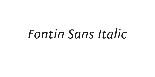 Fontin Sans Italic Logo