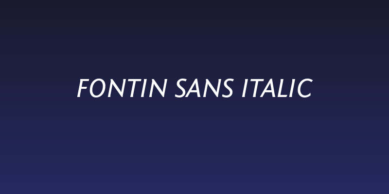 Fontin Sans Italic Social Header