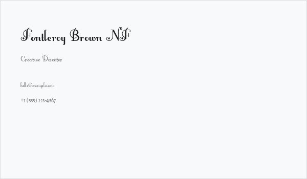 Fontleroy Brown NF Business Card