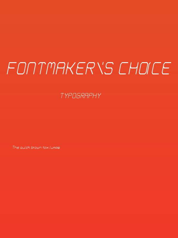 Fontmaker's Choice ThinItalic Poster