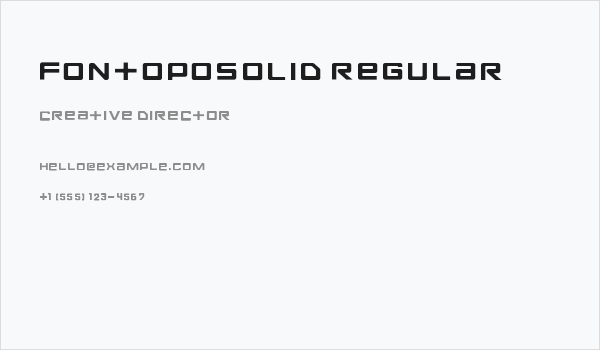 FontopoSOLID Regular Business Card