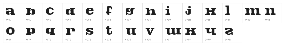 FontosCrude Character Map