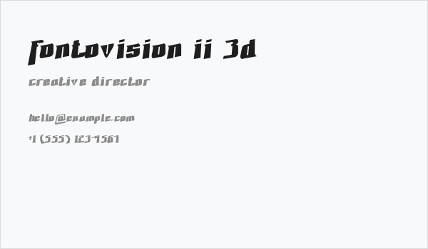 Fontovision II 3D Business Card