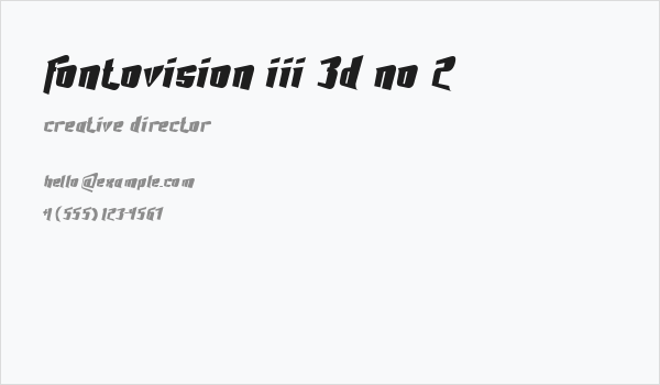 Fontovision III 3D no 2 Business Card