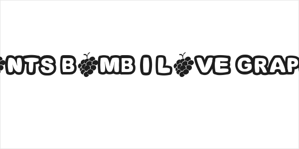 Fonts Bomb I love grapes Logo