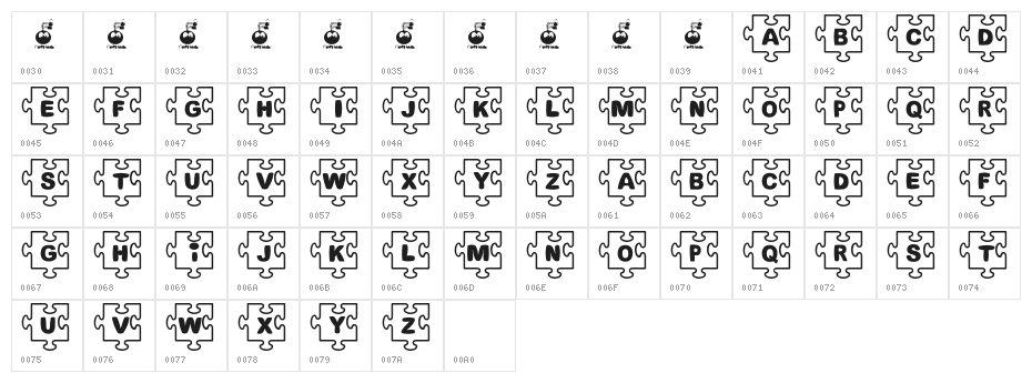 Fonts Bomb JiGSAW Character Map