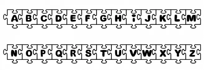 Fonts Bomb JiGSAW फ़ॉन्ट लोअरकेस