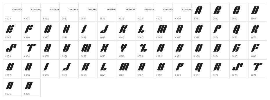 Fonts Bomb Skipper Character Map