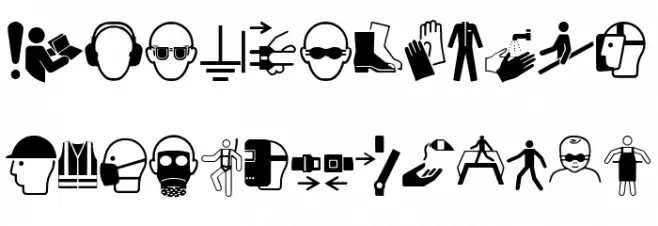 FontsVectorIso7010Mandatory Schriftart Kleinbuchstaben
