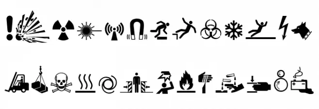 FontsVectorIso7010WarningSign フォント 小文字