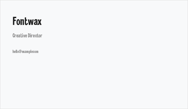 Fontwax Business Card