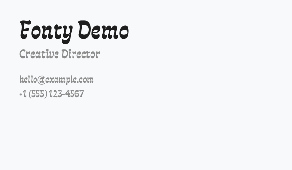 Fonty Demo Business Card