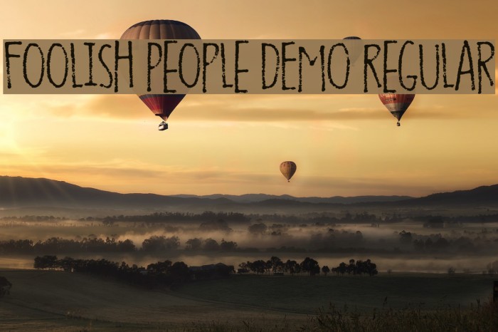 Foolish People DEMO Regular Font examples