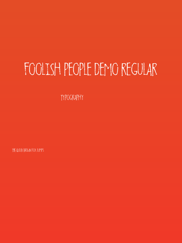 Foolish People DEMO Regular Poster