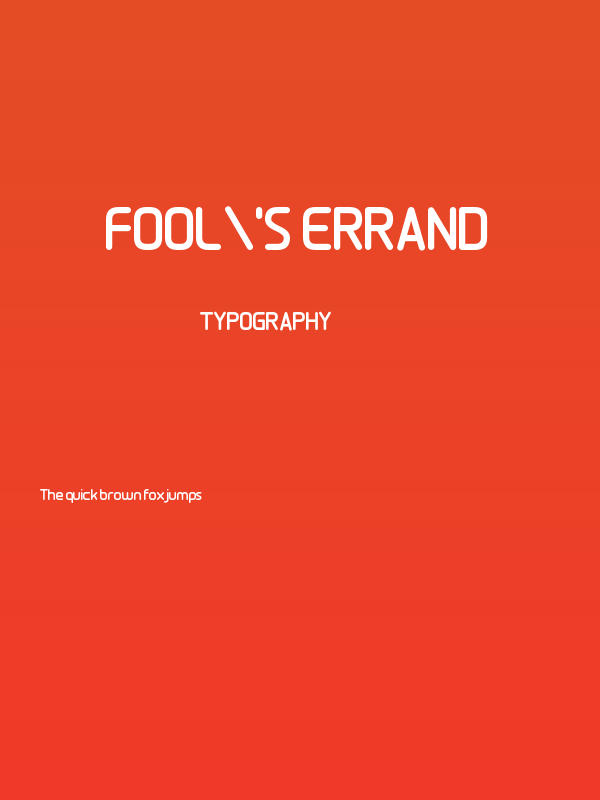 Fool's Errand Poster