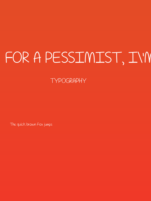 For A Pessimist, I'm Pretty Optimistic Poster