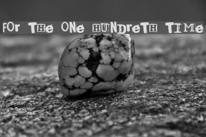 For The One Hundreth Time Font examples