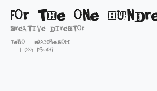 For The One Hundreth Time Business Card