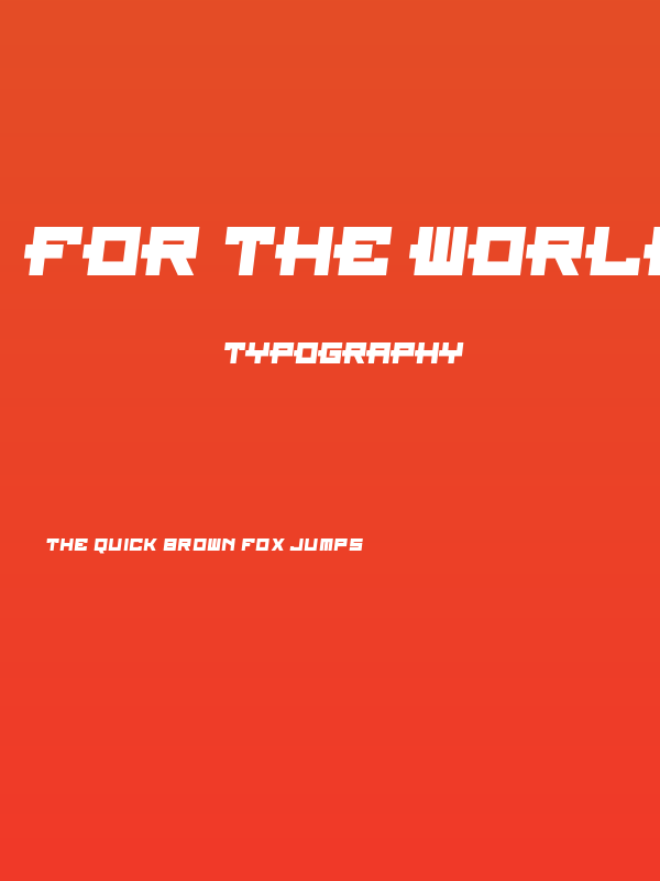 For The World Poster