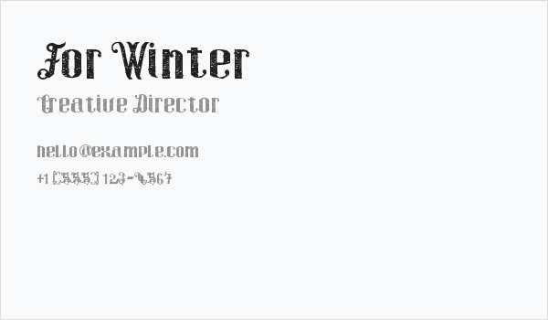 For Winter Business Card