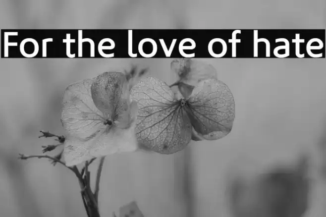 For the love of hate फ़ॉन्ट examples