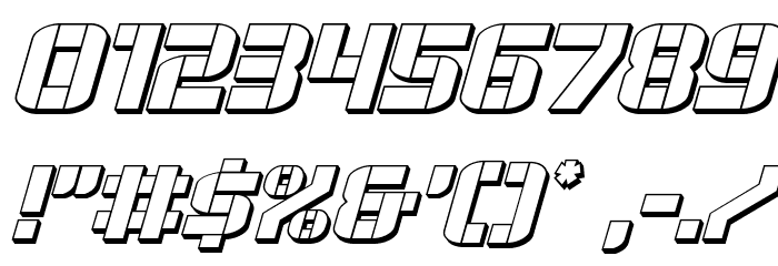 Force Commander 3D Italic Font OTHER CHARS