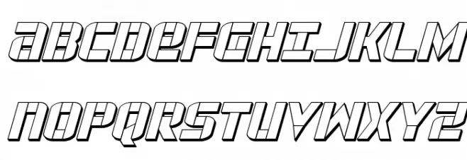 Force Commander 3D Italic Schriftart Groß