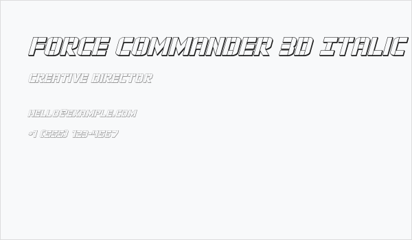 Force Commander 3D Italic Business Card