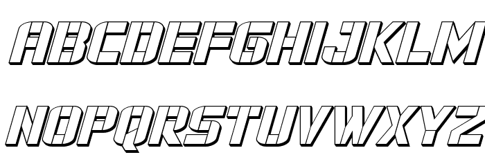 Force Commander 3D Italic Font LOWERCASE