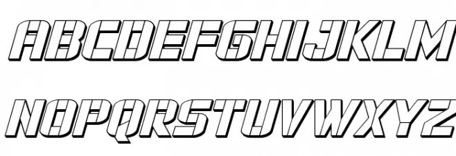 Force Commander 3D Italic Schriftart Kleinbuchstaben