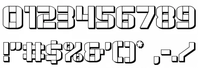 Force Commander 3D Regular Font OTHER CHARS