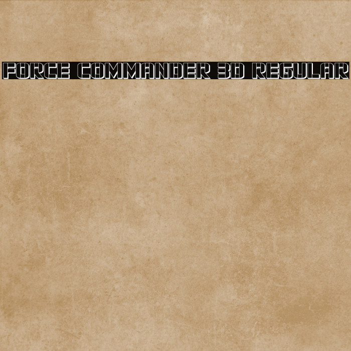 Force Commander 3D Regular Example 3