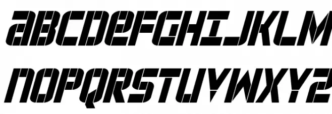 Force Commander Condensed Italic Schriftart Groß