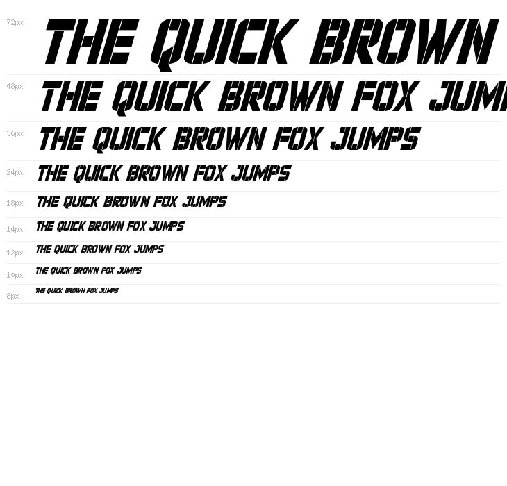 Force Commander Condensed Italic Waterfall