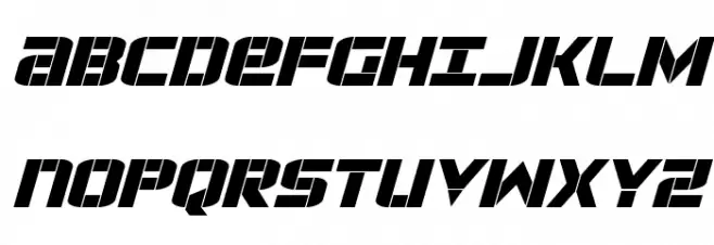 Force Commander Expanded Italic Caratteri MAIUSCOLE