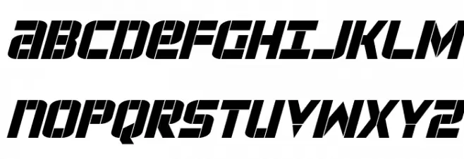 Force Commander Italic Schriftart Groß