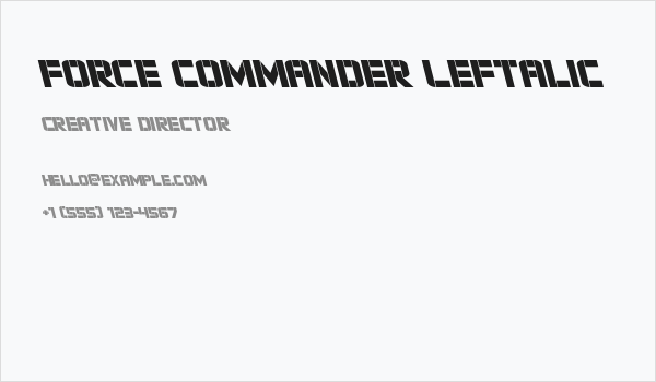 Force Commander Leftalic Business Card