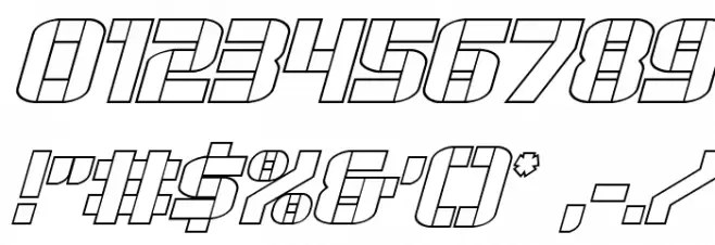 Force Commander Outline Italic Font OTHER CHARS