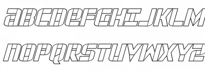 Force Commander Outline Italic Font UPPERCASE